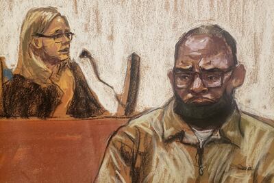 Judge Ann Donnelly sentences R Kelly for federal sex trafficking convictions at the Brooklyn Federal Courthouse in Brooklyn, New York, 2022. Reuters