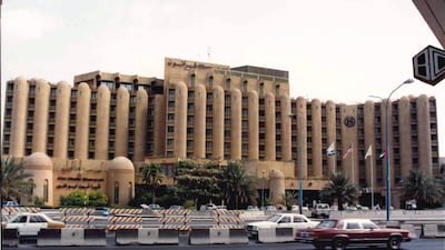 Sheraton Abu Dhabi opened in 1979 and here is how it looked in the early 1980s. To the left is open sea while construction continues all around. Courtesy: Sheraton Abu Dhabi