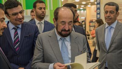 Dr Sheikh Sultan bin Mohammed Al Qasimi, Ruler of Sharjah, visits the Mohammed bin Rashid Al Maktoum Knowledge Foundation’s, MBRF, Pavilion at the London Book Fair. Wam