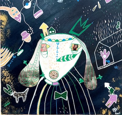 Bahraini mixed-media artist Hana Taweeqi is also represented by the gallery. Courtesy Last Oil Well