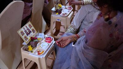 A simple meal is laid on at the foundation stone laying ceremony.