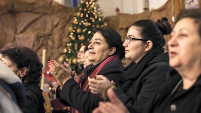 The Armenian church of Qamishli during a recital in honor of Father Joseph Hanna Bedoyan. December 21, 2019. Thibault Lefébure for The National