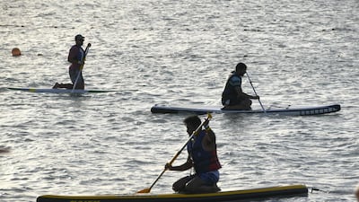 Various water sport activities are other option at the Club Social festival on Yas Beach. Khushnum Bhandari for The National