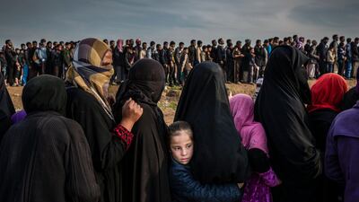 Irish photographer Ivor Prickett for New York Times is up for nomination for his picture showing civilians who had remained in west Mosul during the battle to retake the city, lining up for an aid distribution on March 15 2017. Ivor Prickett / New York Times / EPA