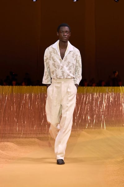 Zegna’s Oasi Lino collection has pieces in soft pastel and nude tones. Photo: Zegna