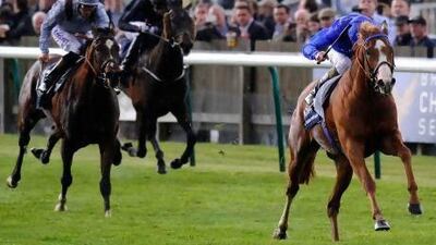 Kevin Manning rides Dawn Approach to win the English 2000 Guineas at Newmarket. Alan Crowhurst / Getty Images