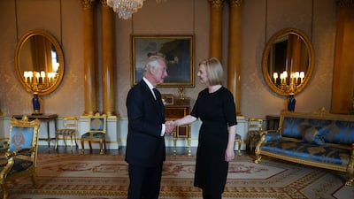 King Charles during his first audience in September with Ms Truss at Buckingham Palace, London, following the death of Queen Elizabeth. Getty Images