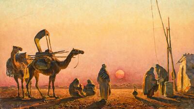 Evening in Desert, a painting by Henri Yagodkin. Courtesy Henri Yagodkin / N2N Gallery