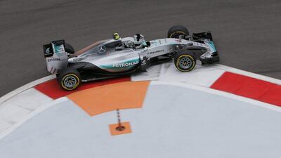 Nico Rosberg shown on Friday during practice ahead of the Russian Grand Prix. Valdrin Xhemaj / EPA / October 9, 2015