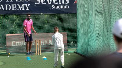 Ahmed Raza coaches youngsters at the Rajasthan Royals Academy. Antonie Robertson / The National