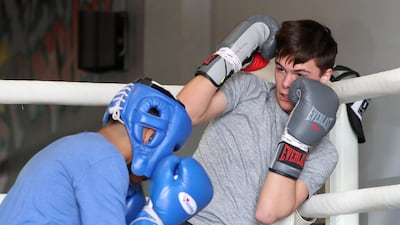 Hopey Price sparring at Al Quoz, Dubai.