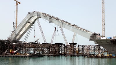 Construction of the Sheikh Zayed Bridge before its inauguration in November 2010. Jaime Puebla for The National