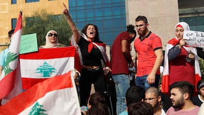University students at an anti-government protest in Beirut. About 2.5 million people were unemployed across Arab states last year, the ILO says. Reuters