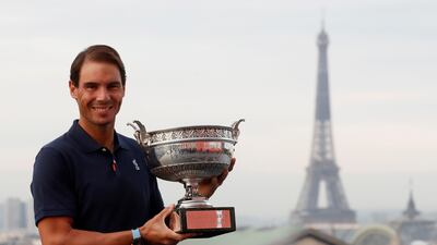 20) Rafael Nadal pulls level with Roger Federer on a record 20 major titles with his 13th trophy in Paris after winning the 2020 French Open. AFP