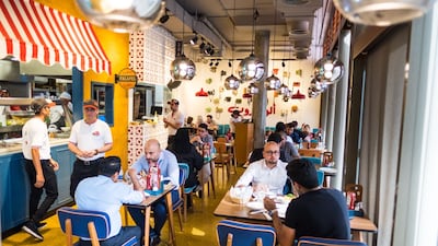 Diners are seen at an Allo Beirut restaurant in Dubai. Its parent company Black Spoon Group has been acquired by Saudi Arabia's Jadwa Investment. Photo: Jadwa Investment