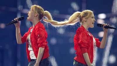Anastasia Tolmachevy and Maria Tolmachevy of the Tolmachevy Sisters from Russia perform during a dress rehearsal ahead of the Grand Final of the Eurovision Song Contest 2014 on May 9, 2014 in Copenhagen, Denmark. Getty Images