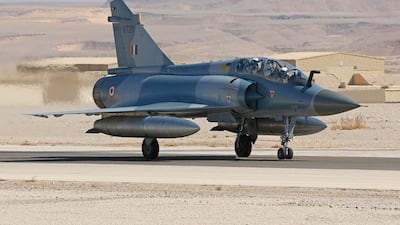 An Indian Air Force Mirage 2000 fighter. A tyre from such a plane was stolen from a lorry in a traffic jam in Uttar Pradesh, India. AFP