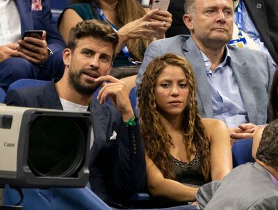 Spanish football player Gerard Pique and Shakira at the 2019 US Open. AFP