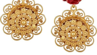 Sacro Cuore gold-plated and patent-leather clip earrings from Dolce & Gabbana. Courtesy: Net-a-Porter.com