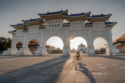 Freedom Square, the National Chiang Kai-shek Memorial Hall can be seen though the arches. Getty Images