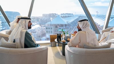 Sheikh Mohammed bin Rashid, Vice President and Ruler of Dubai with Sheikh Tahnoun bin Mohammed, Ruler's Representative in Al Ain Region. Photo: Hamad Al Kaabi / Ministry of Presidential Affairs