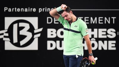 Stan Wawrinka has been battling a knee injury since calling his 2017 season early in August. Anne-Christine Poujoulat / AFP