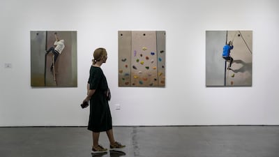 Leaping Over The Barrier is Palestinian artist Khaled Hourani's solo exhibition at Zawyeh Gallery, in which he discusses bringing down the wall of separation.