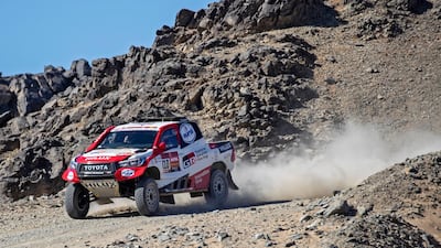 Fernando Alonso of Toyota Gazoo Racing in action during the first stage of the Dakar Rally 2020. EPA