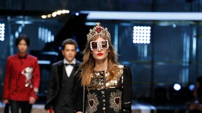 A look from the autumn winter 2017 show by Dolce and Gabbana. Courtesy Dolce & Gabbana
