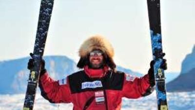 Adrian Hayes hopes to finish his kite-ski trek today.