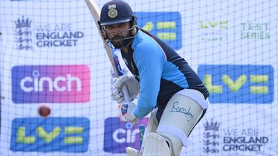 India batsman Rohit Sharma bats at Headingley Stadium on Monday. Getty