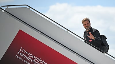 Liverpool manager Jurgen Klopp at the John Lennon Airport on Friday. AFP