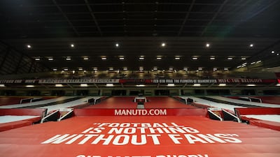A banner honouring the players and staff killed in the Munich air disaster. PA