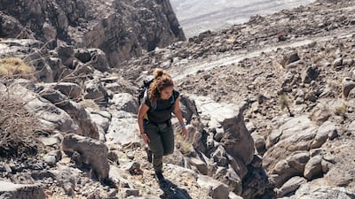11.01.19 Dubai resident Fatima Deryan spending her Friday climbing the highest peak of the UAE; Jebel Jais in Ras Al Khaimah. Fatima is training to climb Everest in March. Anna Nielsen For The National