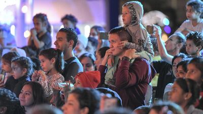 The audience is entertained at the Winter Wonderland event on the Maryah Island waterfront promenade.