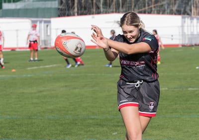 Dubai Exiles Under 19 girls training at The Sevens Stadium. Ruel Pableo for The National