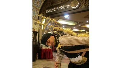 The erk-soos vendor at Times of Arabia restaurant in Dubai