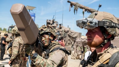 French soldiers test an anti-drone jammer. Getty Images