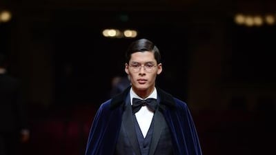 Velvet capes, top hats, tuxedos and neckcloths were an ode to Verdi at Alta Sartoria in Milan. Courtesy Dolce & Gabbana