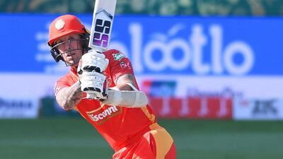 Islamabad United batsman Luke Ronchi plays a shot. Courtesy Pakistan Cricket Board