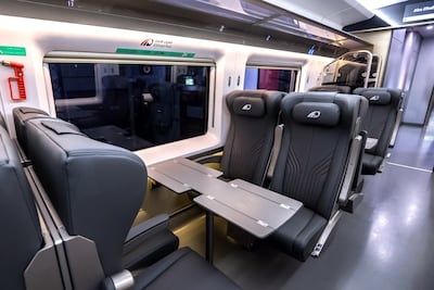 Inside an Etihad Rail passenger carriage. Victor Besa / The National