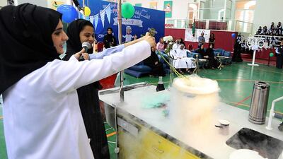 Students take part in the Sharjah Science Carnival at the science museum. Courtesy Sharjah Museums Department