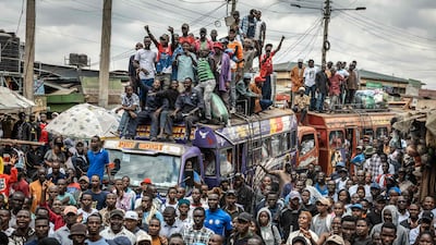 Supporters of the Kenyan opposition Linda Mwananchi (Protect the Citizen) coalition during a road rally in Nairobi, as Edwin Sifuna emerges as the loudest threat to President William Ruto. AFP