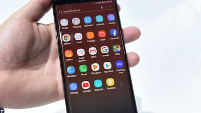 Samusng uneils the Galaxy Note 9 during an Unpacked event at the Barclays Center in the New York City borough of Brooklyn August 9, 2018 (Photo by TIMOTHY A. CLARY / AFP)