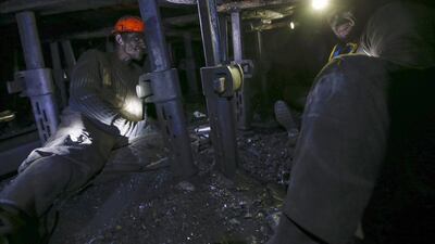 Miners work at the Gorniak 95 coal mine in Makiyivka, near Donetsk. Donetsk is the heart of eastern Ukraine’s coalmining country, historically known as the Donbass, and is one of Europe’s most productive coal-producing regions. Maxim Zmeyev / Reuters