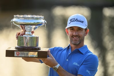 Wade Ormsby poses with Hong Kong Open trophy. AFP