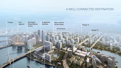 Referance map for Al Maryah Central, a 2.3 million-square-foot super-regional shopping centre located at the core of Al Maryah Island in Abu Dhabi. Courtesy Gulf Related