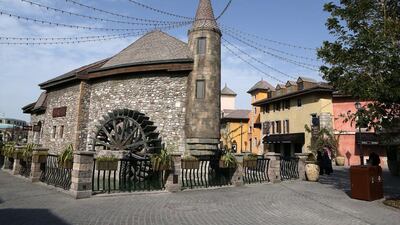 The French Village zone in Riverland at Dubai Parks and Resorts in Dubai. Pawan Singh / The National