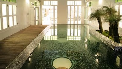 A shot of the swimming pool at New Majestic Hotel in Singapore. Courtesy Unlisted Collection