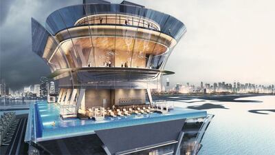 The Palm Tower with its lofty swimming pool. Courtesy Nakheel.